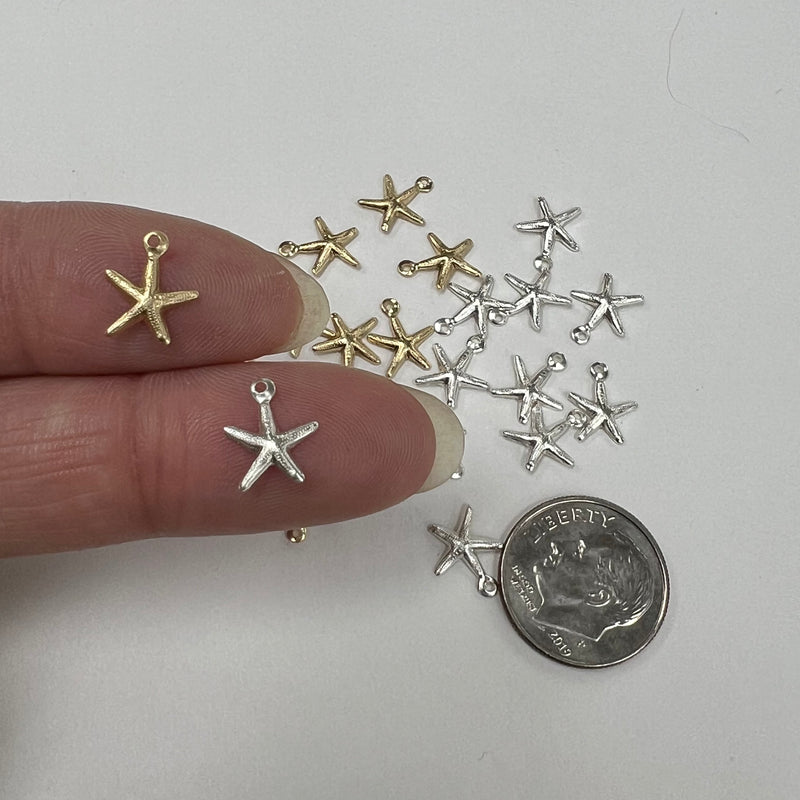 CH25 Starfish 8mm Wide Charms (Pack of 6)