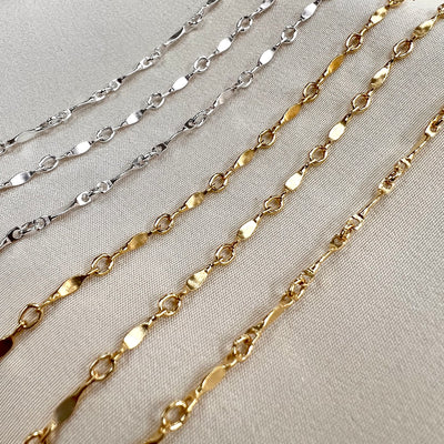 Dapped Bar (Marquis)- 1.5mm x 8.5mm - Chain By the Foot