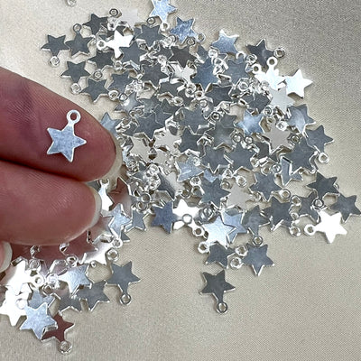 CH-08 Star 6.5mm wide SS Charms (Pack of 6)