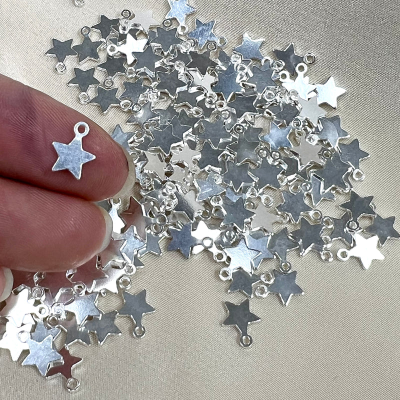 CH08 Star 6.5mm wide SS Charms (Pack of 6)