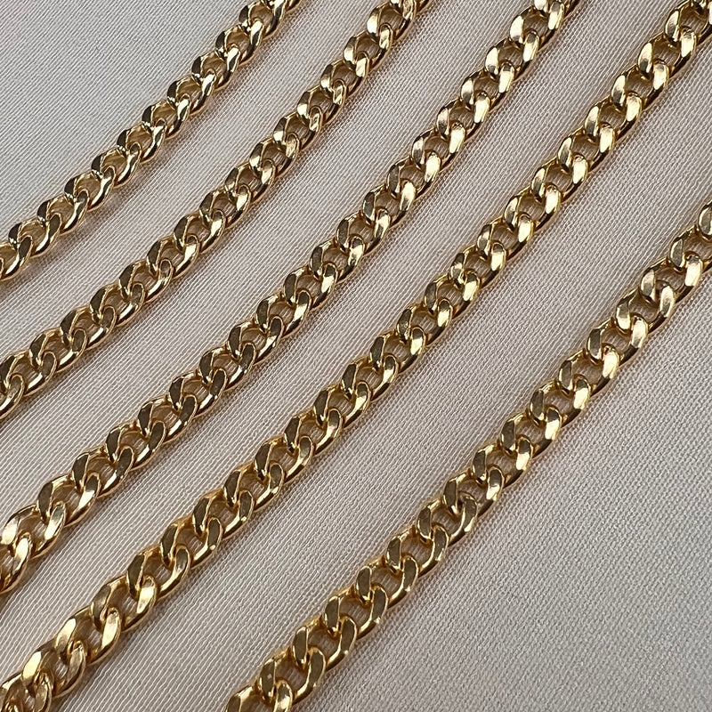 Curb Chain - 3.4mm wide - 14kt Gold Filled Chain by the foot