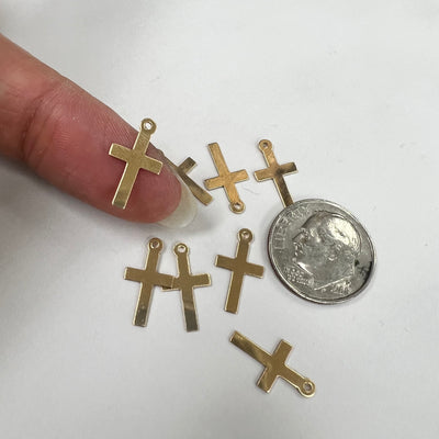 CH-14 Cross 8mm wide GF Charms (Pack of 3)
