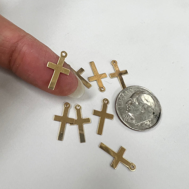 CH14 - 8mm Wide Cross Charms (Pack of 3)