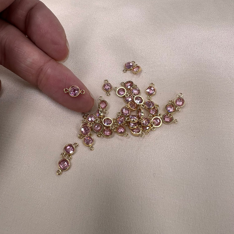 4mm CZ Birthstone Connector - Checkerboard