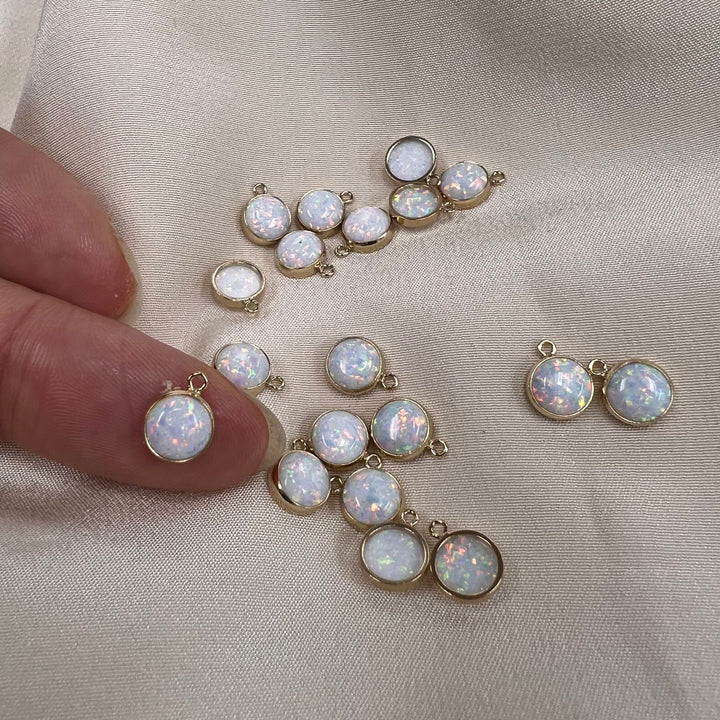 CH60 - 6mm Faux Opal Charm (Pack of 2)
