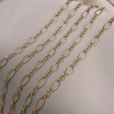 Long + Short Oval Twist Link- Chain By the Foot