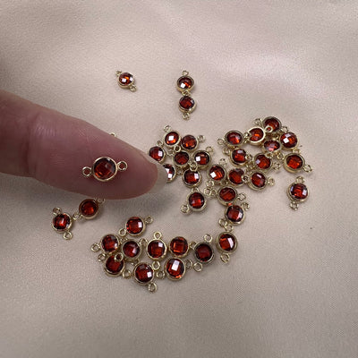 4mm CZ Birthstone Connector - Checkerboard
