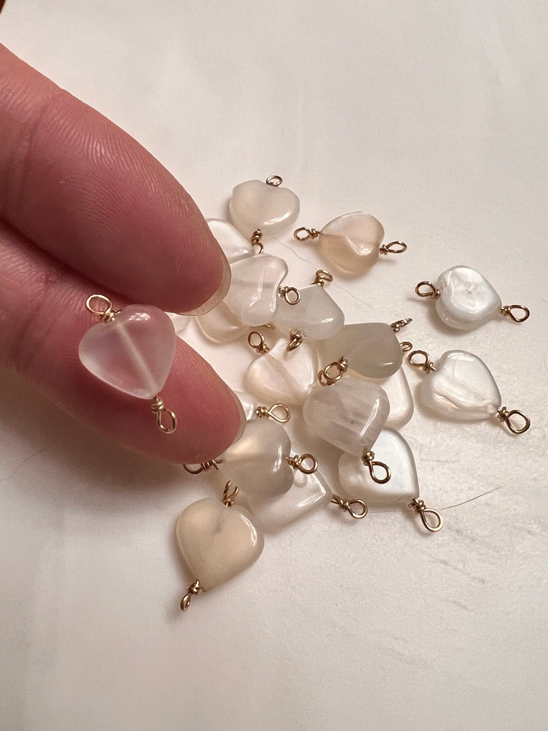 Heart 10mm Wide Moonstone Connecters 