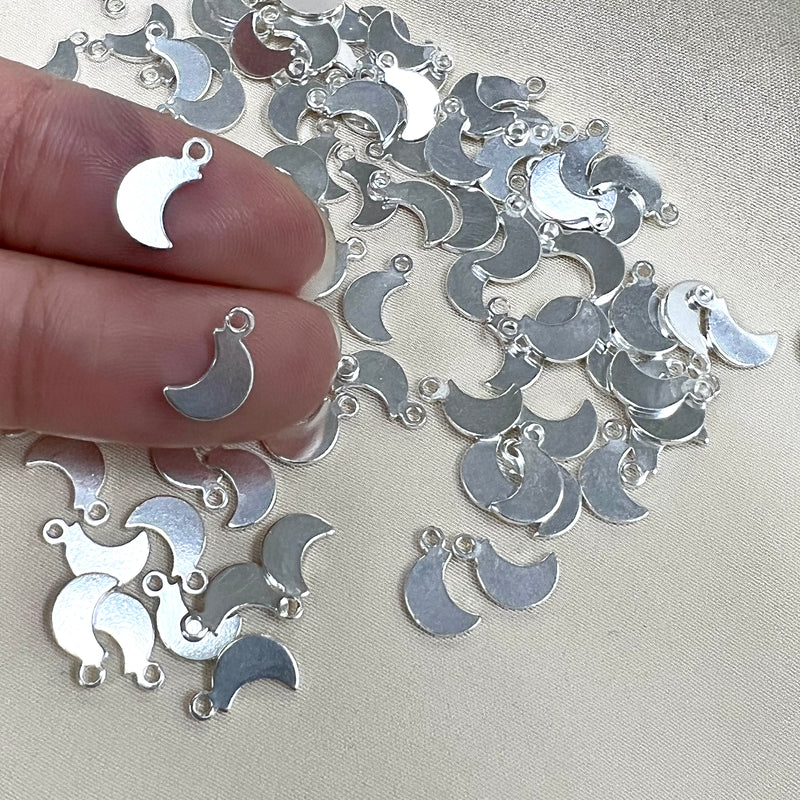 CH-10 Moon 5.5mm wide SS Charms (Pack of 6)
