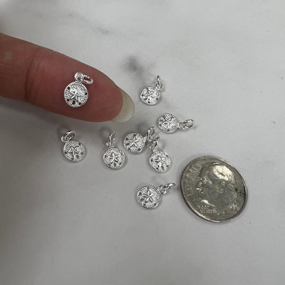 CH28 Sand Dollar 5mm wide SS Charms (Pack of 3)