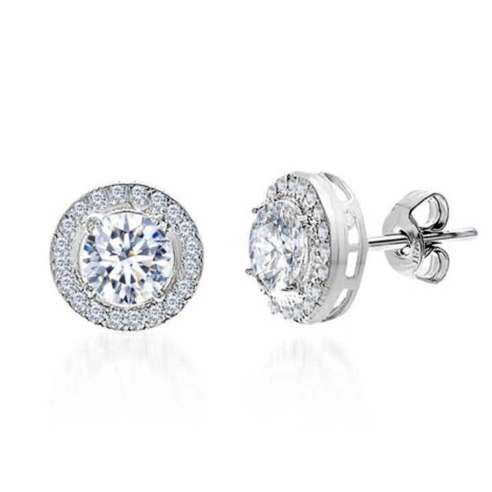 CZ Halo Studs - 9.5mm wide