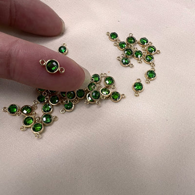 4mm CZ Birthstone Connector - Checkerboard