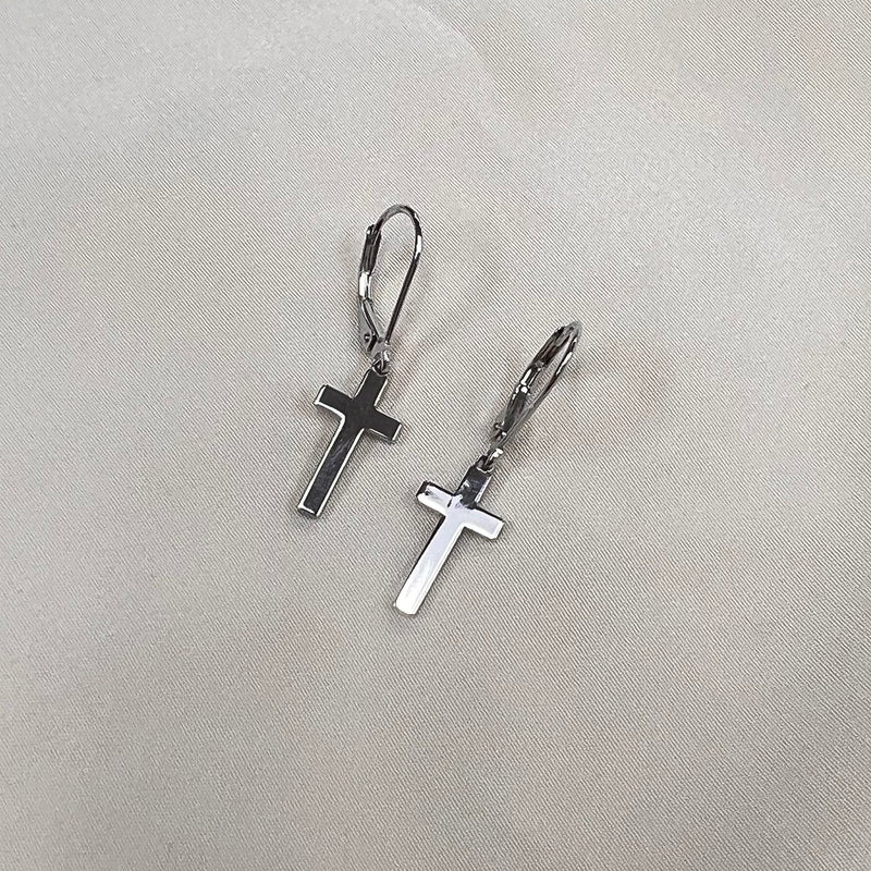 Cross Earrings on French Hook