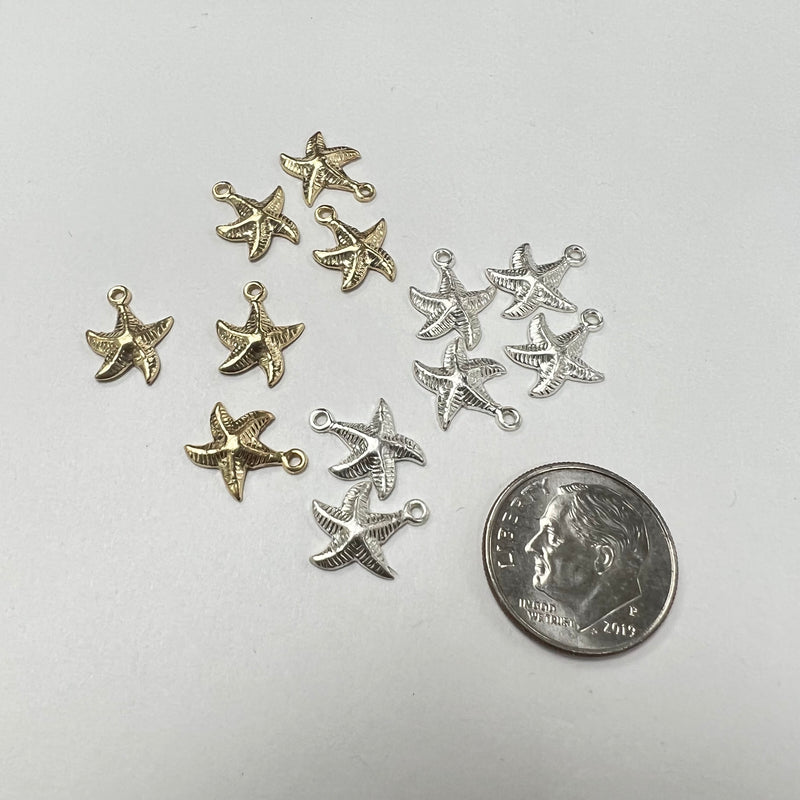 CH26 Starfish 9mm wide Charms  (Pack of 6)