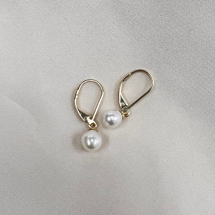 Pearl Earrings on Gold Plated Sterling Silver French Clip