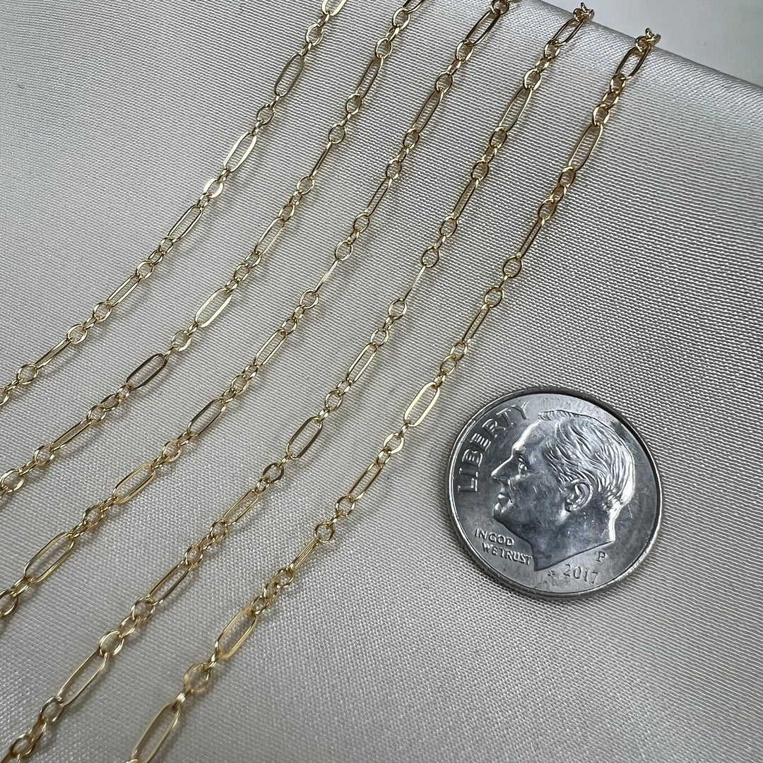 CX38S: Long + Short 1.7mm small PC chain by the foot