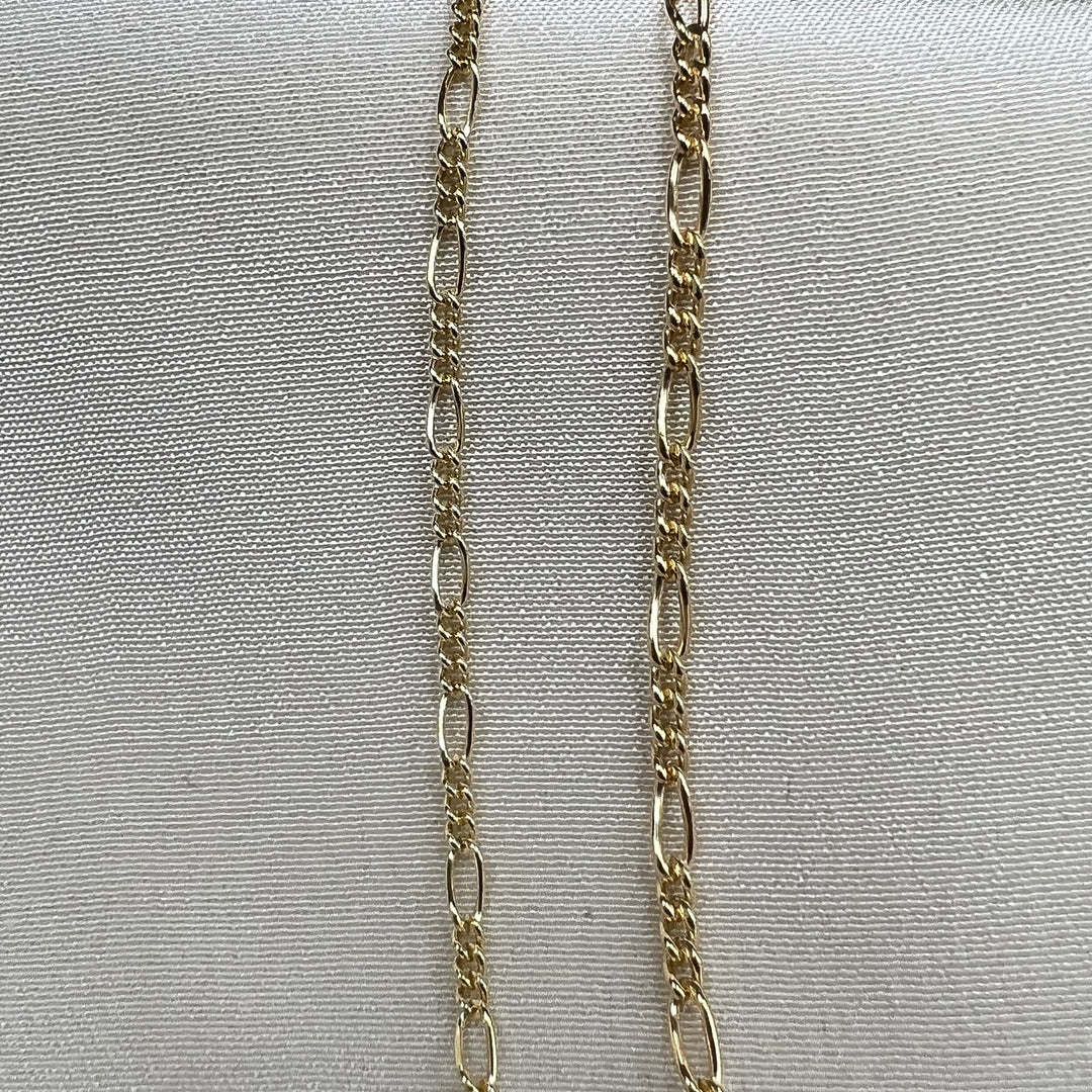 CX28: 1.5mm Round Figaro Chain by the foot