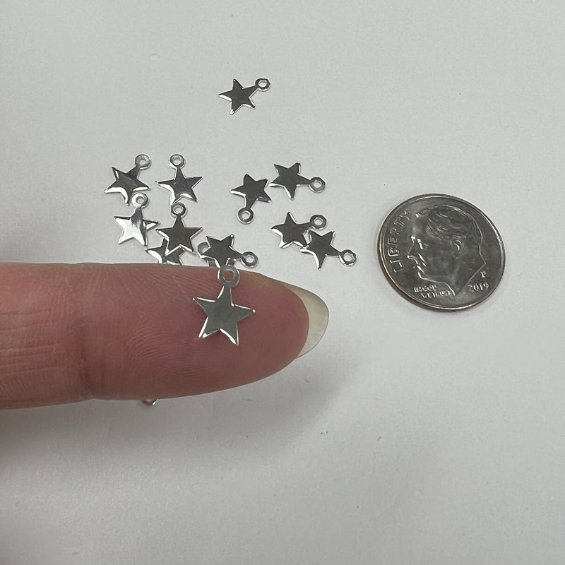 CH07 Star 5.5mm wide SS Charms (pack of 6)