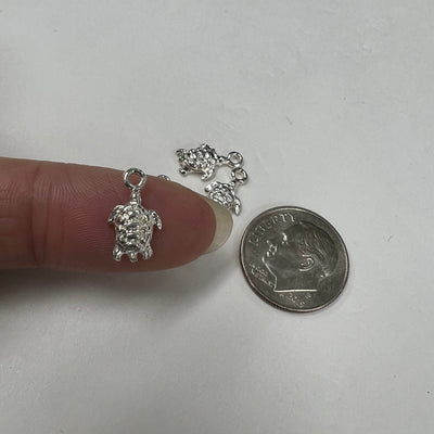 CH24 Turtle 7mm wide SS Charms (Pack of 3)