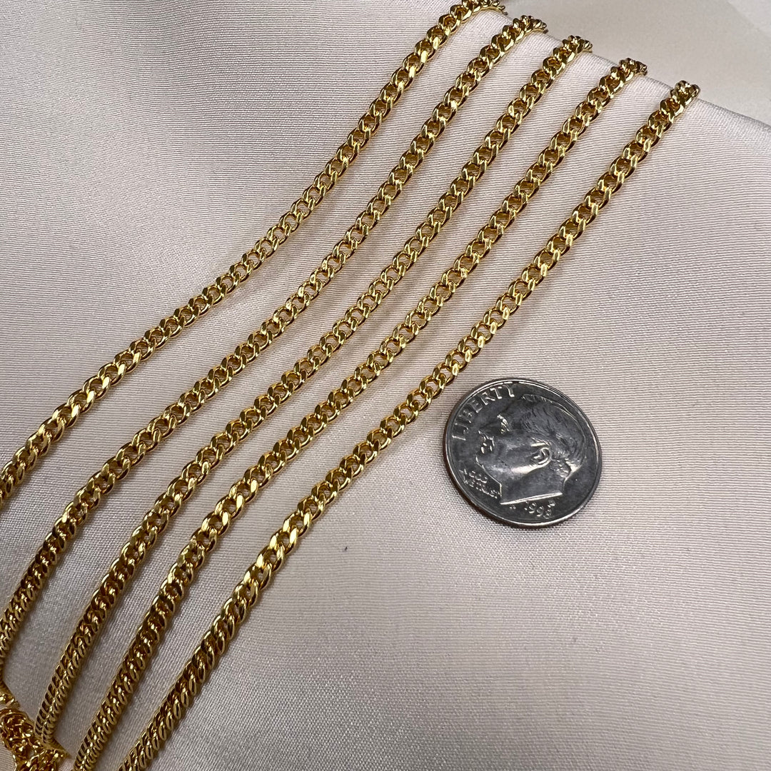 CX10: 2.9mm Half Round Curb Chain by the foot
