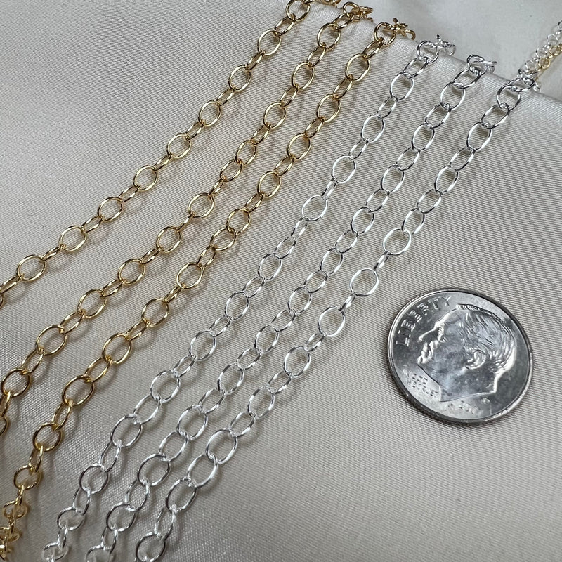 Oval Round Extension Chain - by the foot