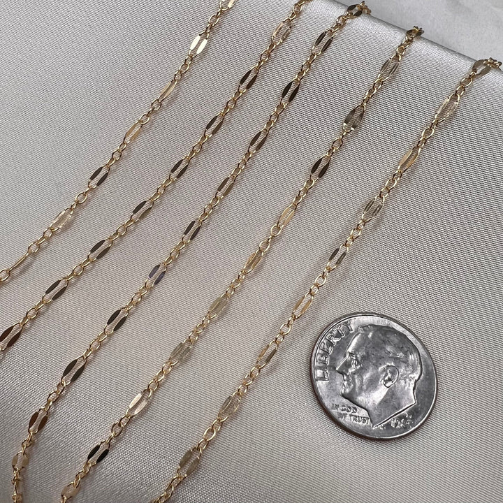 CX36S: Long + Short Small 2mm Lace Chain by the Foot