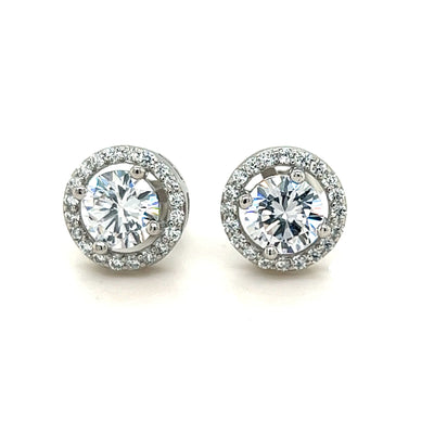 CZ Halo Studs - 9.5mm wide