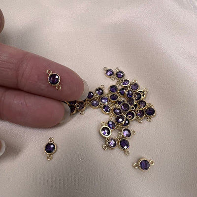 4mm CZ Birthstone Connector - Checkerboard