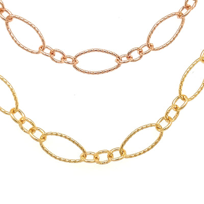 Long + Short Oval Twist Link- Chain By the Foot