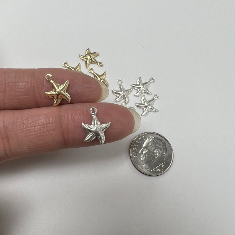 CH26 Starfish 9mm wide Charms  (Pack of 6)