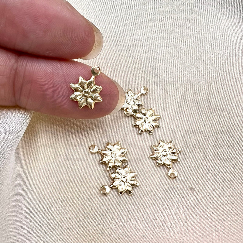 CH02 Flower 8.4mm Wide GF Charm (Pack of 6)