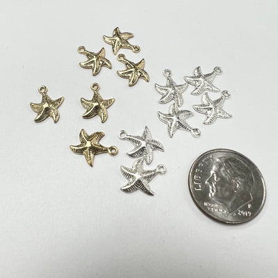 CH26 Starfish 9mm wide Charms  (Pack of 6)