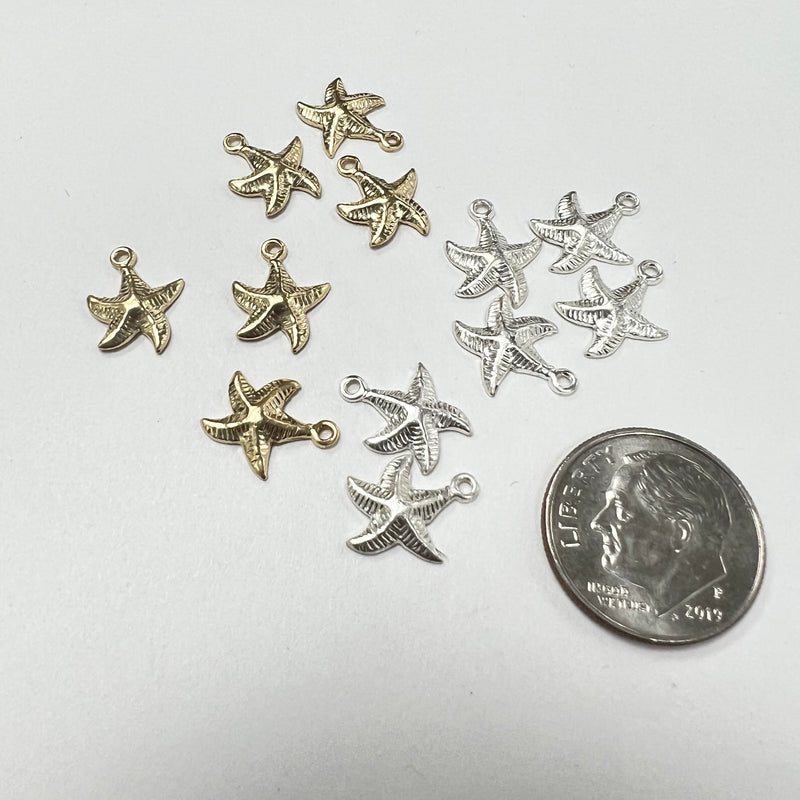 CH26 Starfish 9mm wide Charms  (Pack of 6)