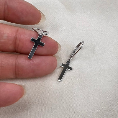 Cross Earrings on French Hook