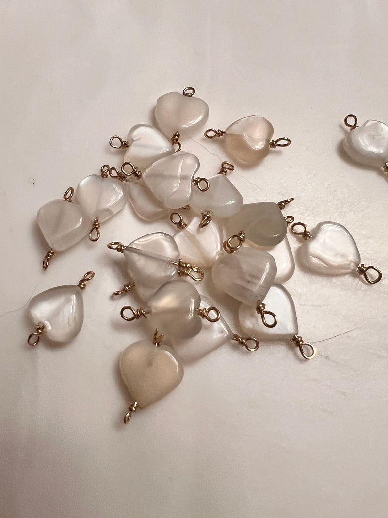 Heart 10mm Wide Moonstone Connecters 