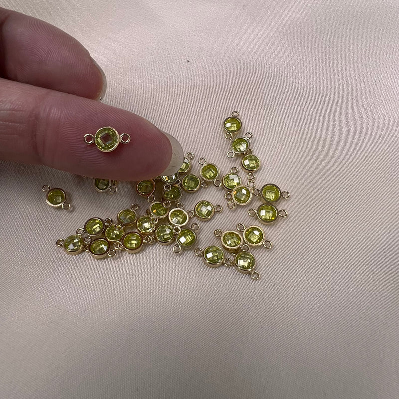 4mm CZ Birthstone Connector - Checkerboard