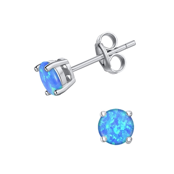 Opal Blue Round Studs