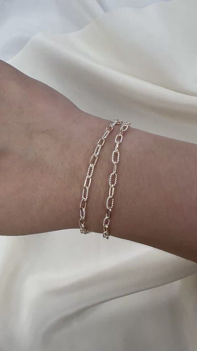 CX126: Mixed Metal 2 Tone 3mm Paperclip Chain by the Foot