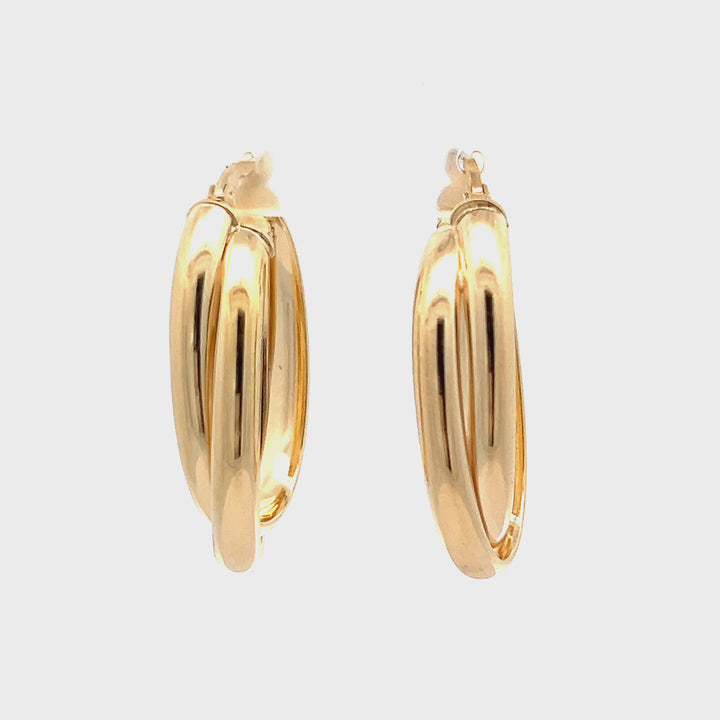 Oval Interlocking Hoops - Sterling Silver 5036