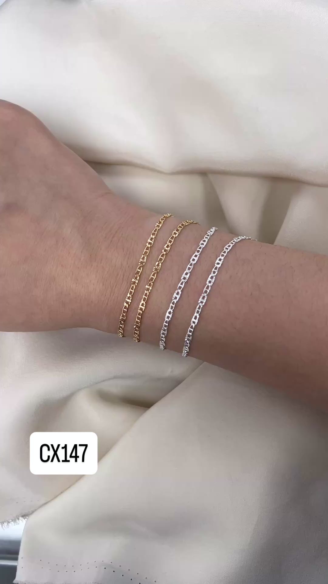 CX147 - Flat Starlight Mariner Chain by the foot