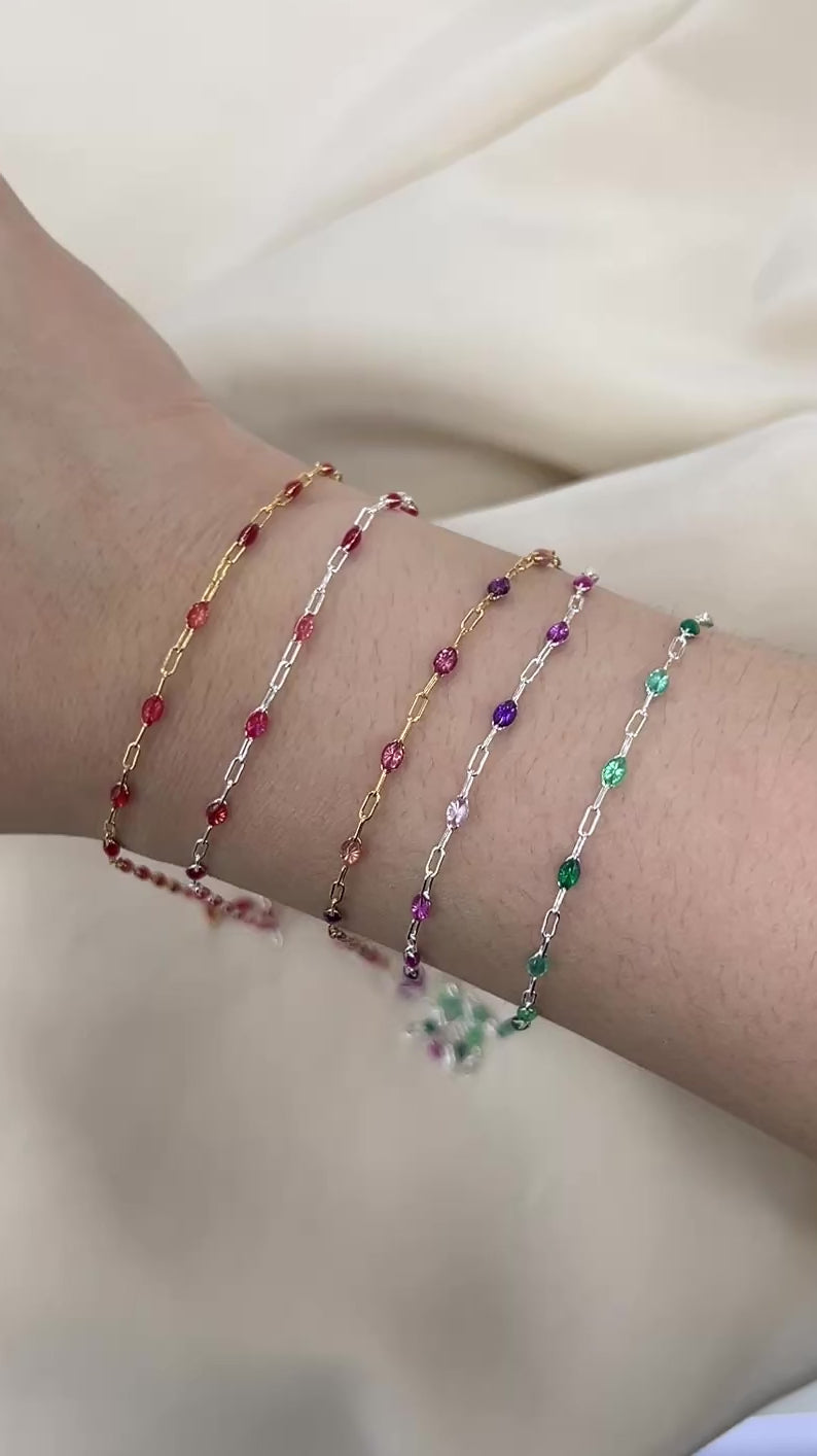 CX27: Enamel Paperclip Chain by the foot
