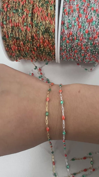 CX27 - Limted Edition - Enamel Paperclip Chain by the foot