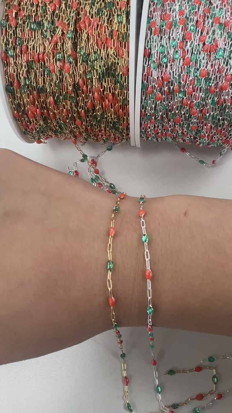 CX27 - Limted Edition - Enamel Paperclip Chain by the foot