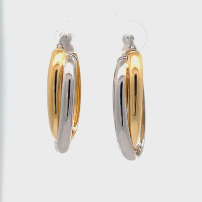 Oval Interlocking Hoops - Sterling Silver 5036
