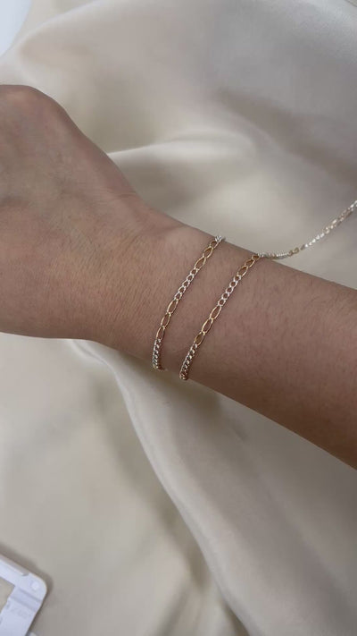 CX140: Mixed Metal Curb Chain by the foot