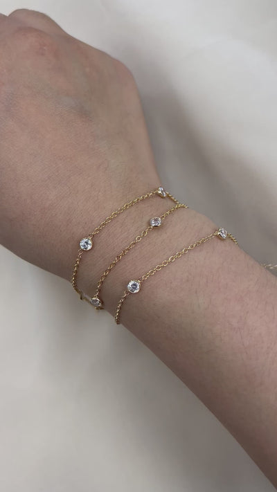 Sale - CX83 - 4mm CZ Bezel Station Chain