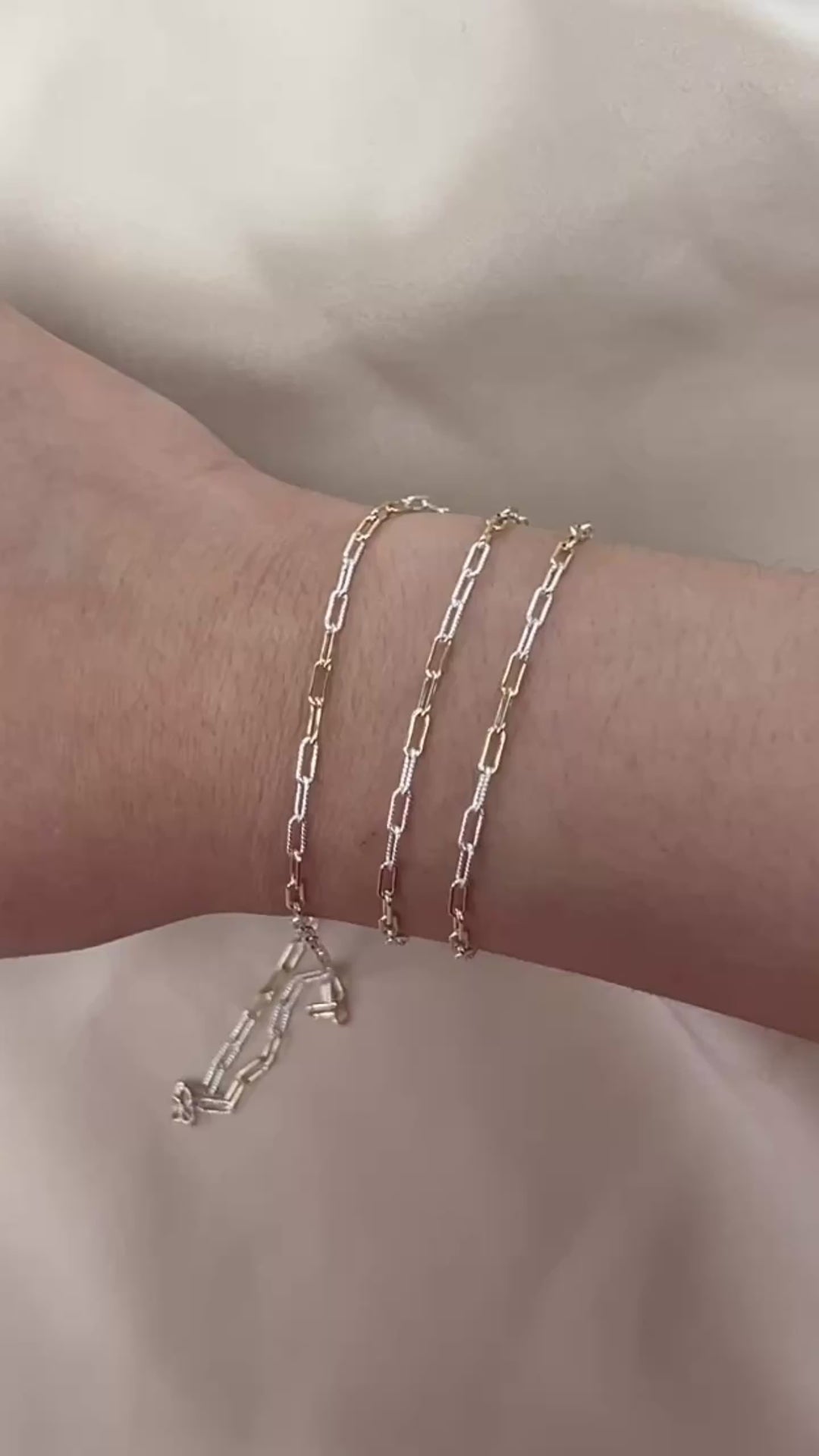 CX149: Mixed Metal 2.5mm Texture Paperclip Chain by the foot
