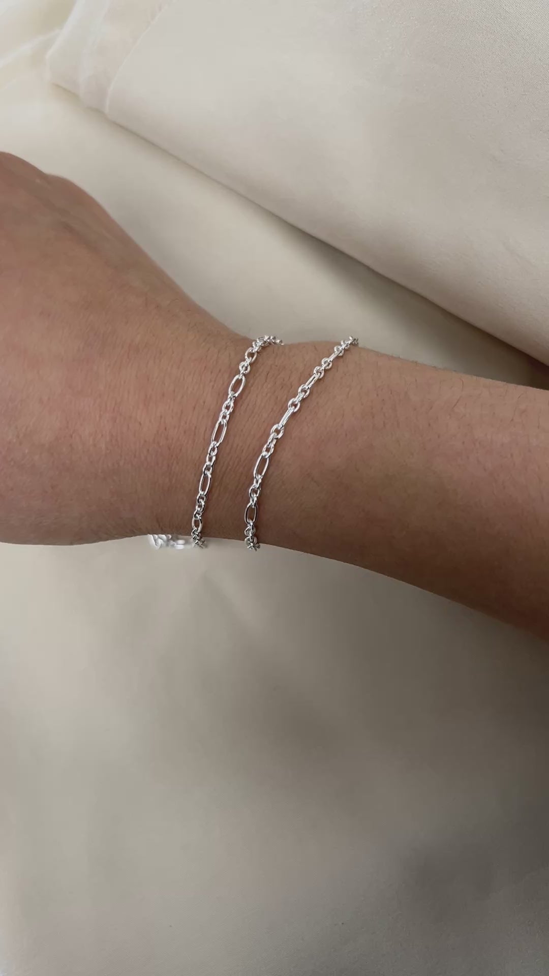 CX109 - Long + Short Thick Paperclip Sterling Silver Chain by the foot