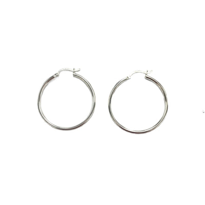 2mm Round Sterling Silver Hoops