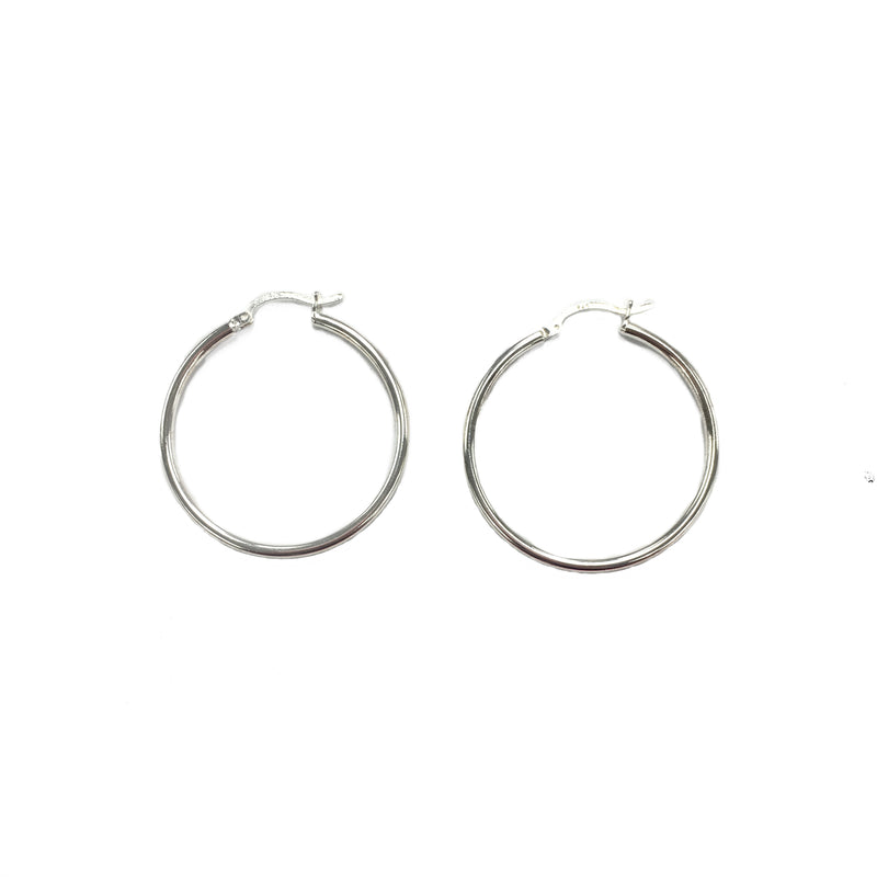 2mm Round Sterling Silver Hoops